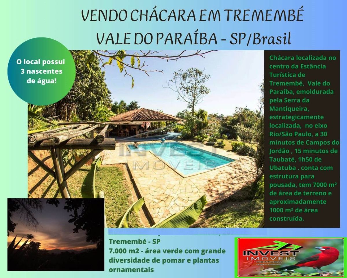 Tremembé, Bairro Centro - Sitio com 7000m2 com Instalações para Hospedagem e Locação - Oportunidade